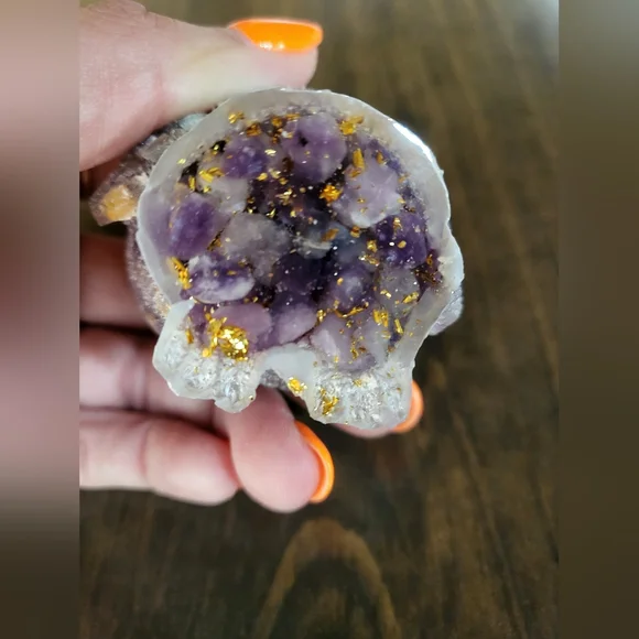 Purple Mica Crystal Owl Figurine 🦉 - Picture 3 of 3